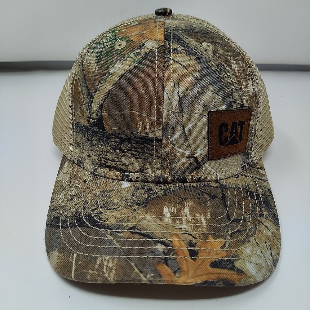 CAT Caterpillar Trucker Hat Realtree CAMO Men's Adjustable Mesh